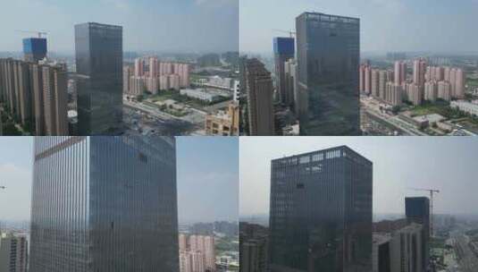 西咸新区丝路金融中心大楼4K航拍高清在线视频素材下载