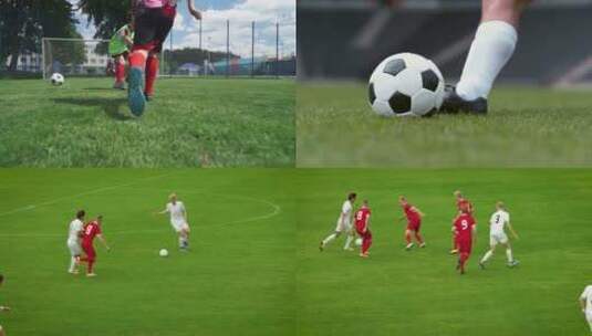 【合集】正在踢足球的人足球比赛高清在线视频素材下载
