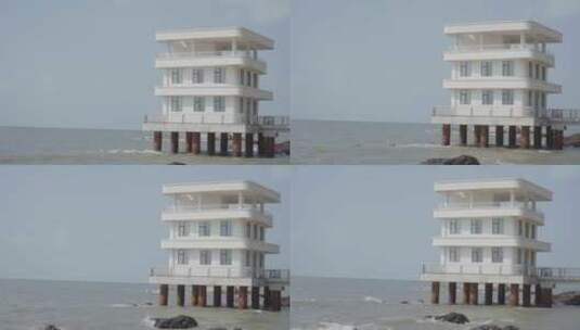 海边白色建筑高清在线视频素材下载