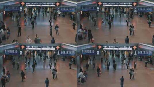 北京西站火车站进站的乘客高清在线视频素材下载