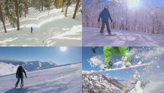 森林滑雪场 户外滑雪 阿勒泰滑雪场高清在线视频素材下载