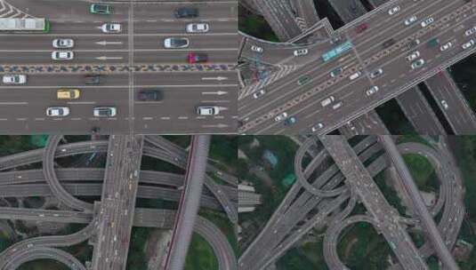 4k无人机 航拍 重庆道路 交通 高架桥 车流高清在线视频素材下载