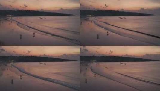 印尼巴厘岛金巴兰海滩自然风光航拍高清在线视频素材下载