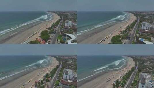 HDR印尼巴厘岛库塔海滩航拍海滨风光高清在线视频素材下载