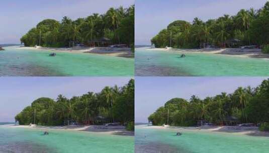 航拍马尔代夫海滩高清在线视频素材下载