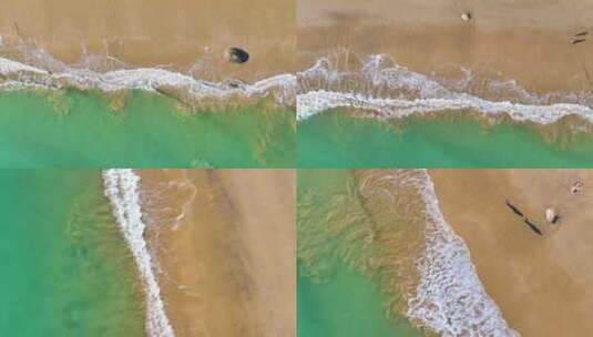 大海海边海水海浪沙滩海滩航拍海岸线风景唯高清在线视频素材下载