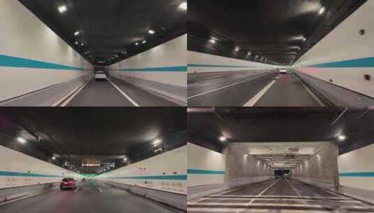 汽车在隧道穿梭飙车开车第一视角城市马路公高清在线视频素材下载