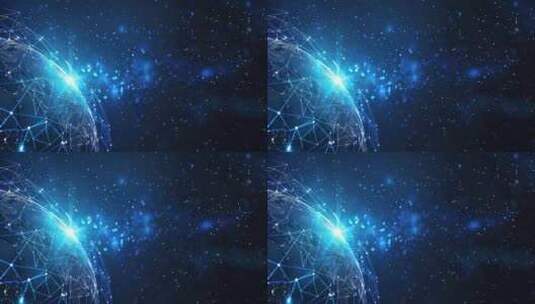 4K数字科技地球蓝色背景高清在线视频素材下载