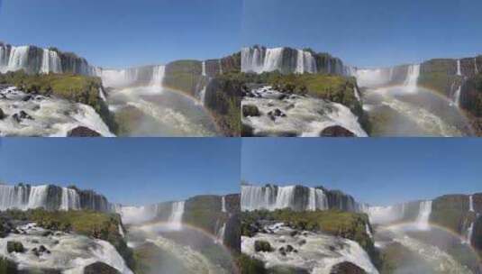 4k伊瓜苏瀑布和彩虹高清在线视频素材下载
