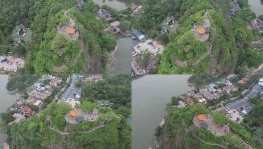 广西桂林木龙湖叠彩山5A景区航拍高清在线视频素材下载