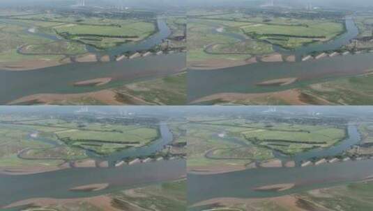 黄河边绿色农田高清在线视频素材下载