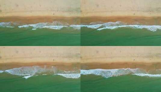 海南陵水清水湾航拍海岸线沙滩海浪唯美空镜高清在线视频素材下载