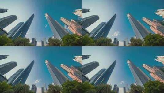 【视频】广州 珠江新城 双子塔延时高清在线视频素材下载
