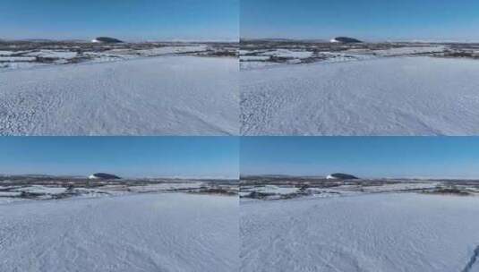 冰雪覆盖的内蒙古扎敦河湿地高清在线视频素材下载