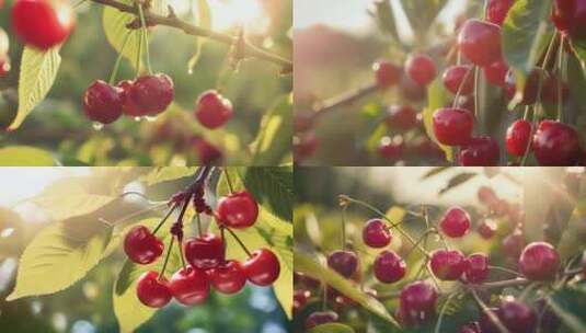 樱桃车厘子高质量水果樱桃特写 唯美樱桃高清在线视频素材下载