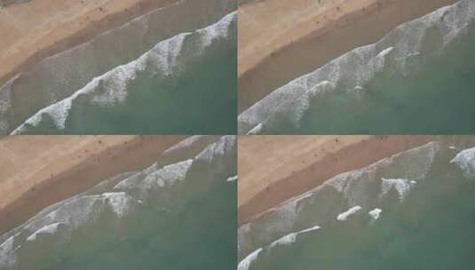 平潭沙滩海浪航拍空镜高清在线视频素材下载