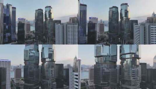 香港中环CBD航拍高清在线视频素材下载