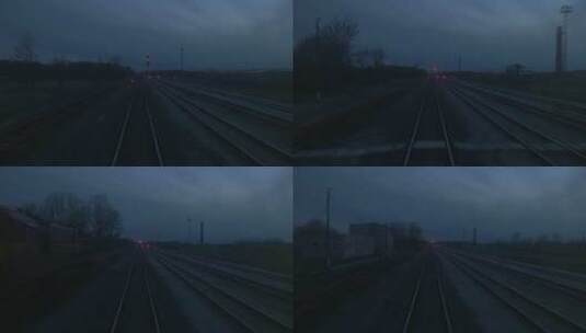 晚上离开铁路高清在线视频素材下载