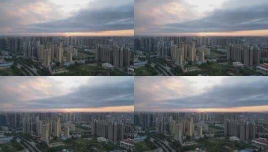 航拍衡阳城市风光陆家新区高清在线视频素材下载