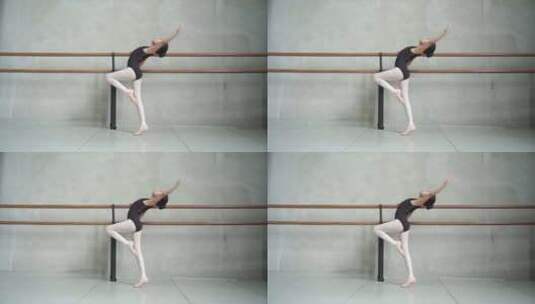 练习芭蕾舞的小女孩高清在线视频素材下载