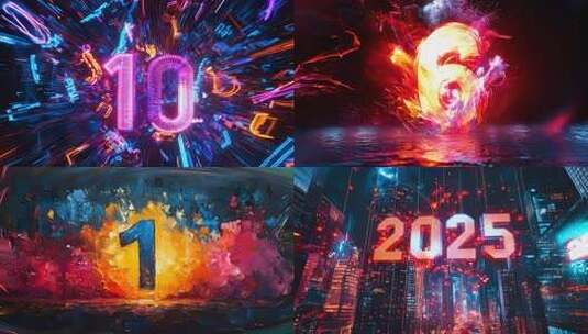 2025跨年音乐节vj未来赛博朋克蒸汽波高清在线视频素材下载