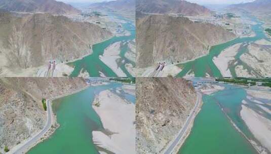 318国道西藏拉萨海子高原航拍1高清在线视频素材下载