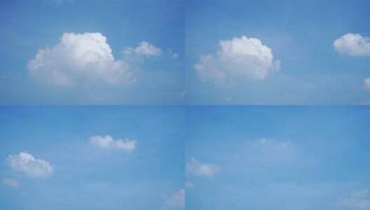 蓝天中的蓬松白云高清在线视频素材下载