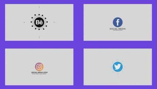 社交媒体Logo Opener时尚动感AE模板高清AE视频素材下载
