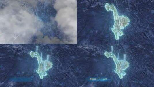 怒江自治州地图·-云雾俯冲勾勒轮廓高清AE视频素材下载