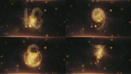 金色烟花粒子新年倒计时视频ae模板高清AE视频素材下载