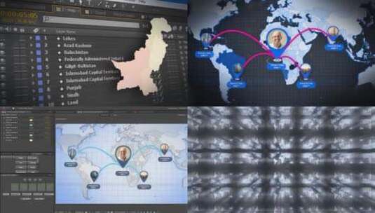 巴基斯坦地图创意头像路线AE模板高清AE视频素材下载
