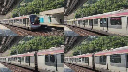 香港地铁站列车进出站高清在线视频素材下载