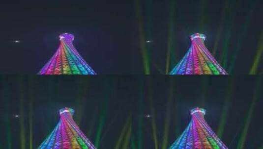 广州国际灯光节广州塔夜景灯光秀高清在线视频素材下载