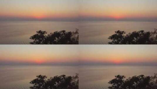 苏州太湖西山岛碧月榭日落航拍0高清在线视频素材下载