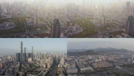 电影感航拍空镜城市建筑高楼大厦多镜头高清在线视频素材下载