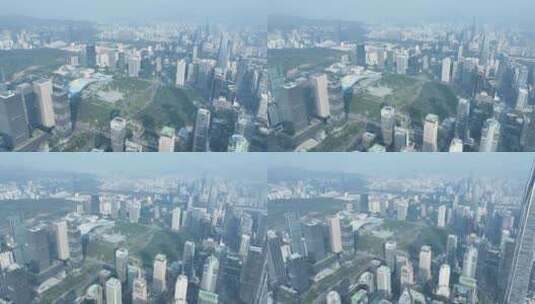 俯拍深圳市民中心广场高清在线视频素材下载
