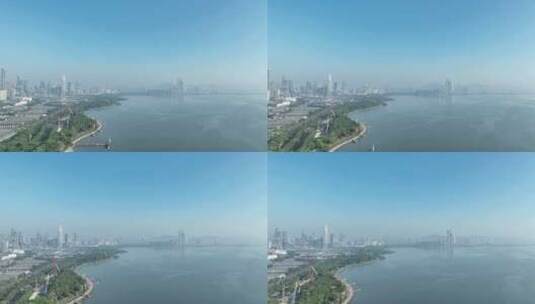 深圳湾公园航拍深圳海岸线风光观海栈桥风景高清在线视频素材下载