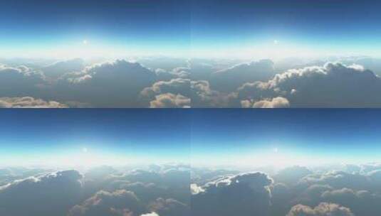 飞行在云层之上高清在线视频素材下载