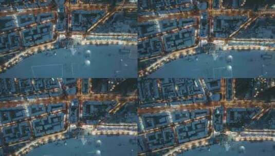 悟3电影镜头-哈尔滨松花江畔的城市景观高清在线视频素材下载