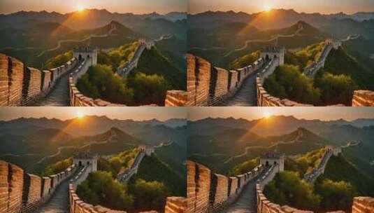 中国万里长城祖国大好河山高清在线视频素材下载