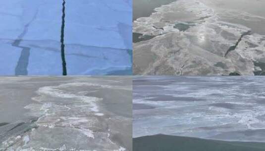 寒冷的冻冰冰封的大海高清在线视频素材下载