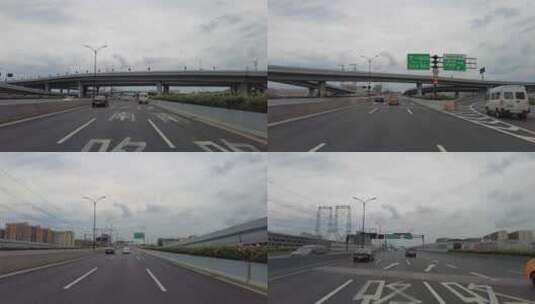 城市高架桥车辆车流开车视角高清在线视频素材下载