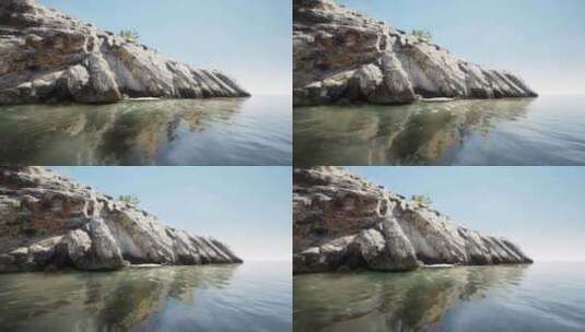 海边泻湖陡峭海岸悬崖的水位高清在线视频素材下载
