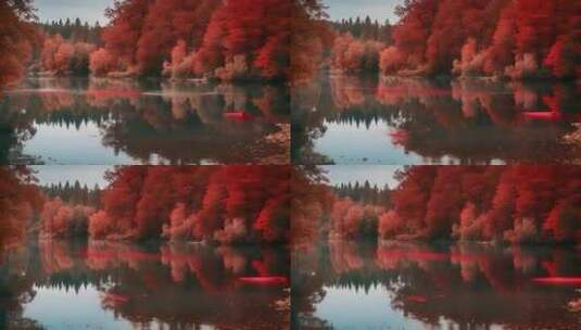 红外摄影技术拍摄的森林河流高清在线视频素材下载