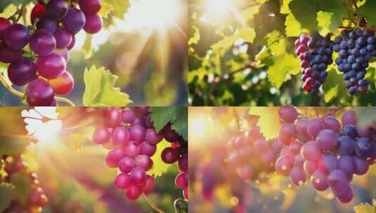 葡萄树提子青提水果水晶葡萄新鲜葡萄园高清在线视频素材下载