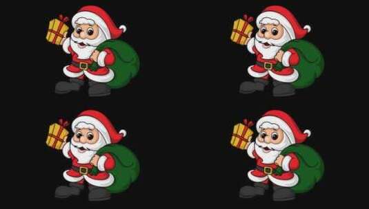 可爱的圣诞老人动画 带通道高清在线视频素材下载