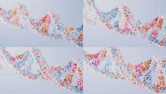 生物科技概念DNA基因3D渲染高清在线视频素材下载