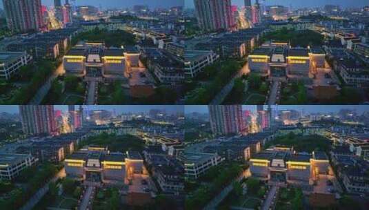 航拍徐州博物馆夜景,汉文化徐州旅游宣传片高清在线视频素材下载