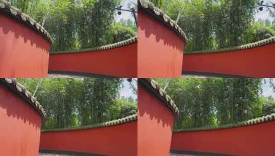 成都武侯祠博物馆红墙绿竹中国风白昼实时高清在线视频素材下载