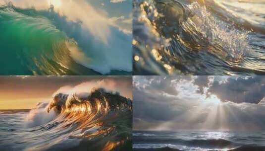 海浪大海海洋浪花沙滩海岸高清在线视频素材下载